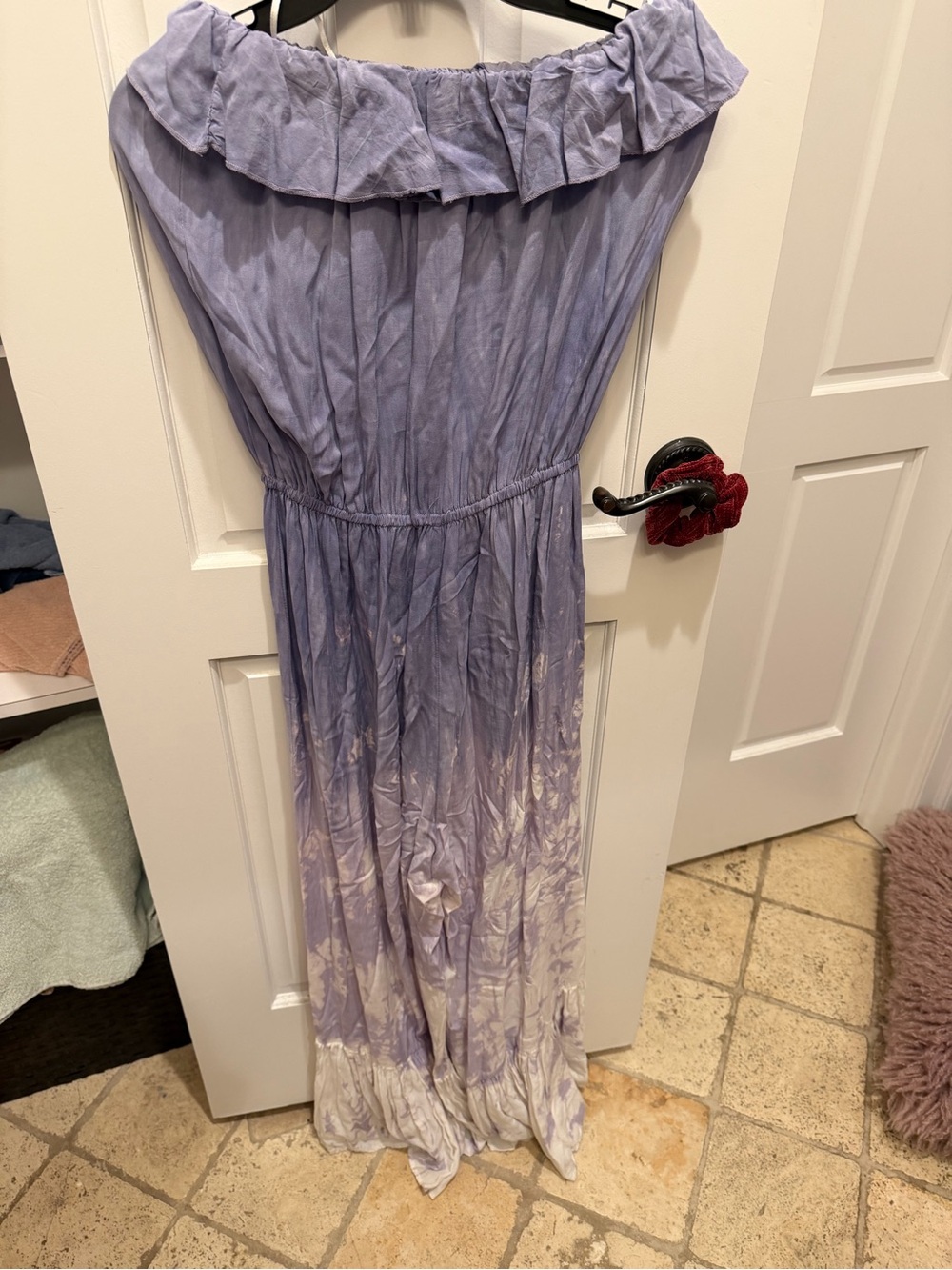 Surf Gypsy Lavender Off-Shoulder Ruffle Jumpsuit